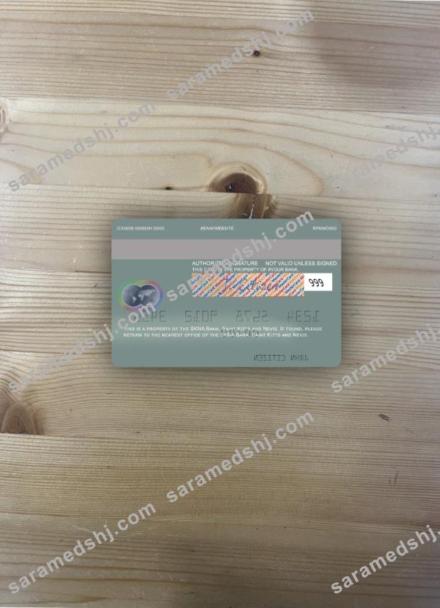 Saint Kitts and Nevis SKNA Bank mastercard photolook back